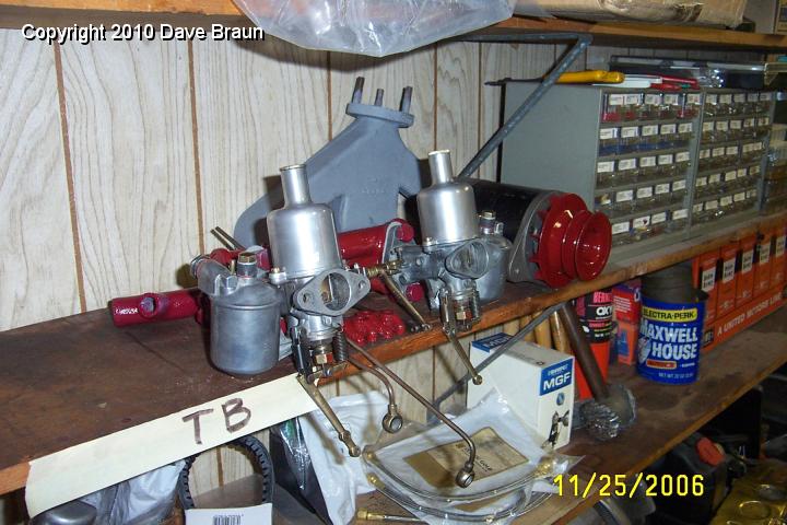 TB carbs on shelf.JPG - TB Carburetors ready to install