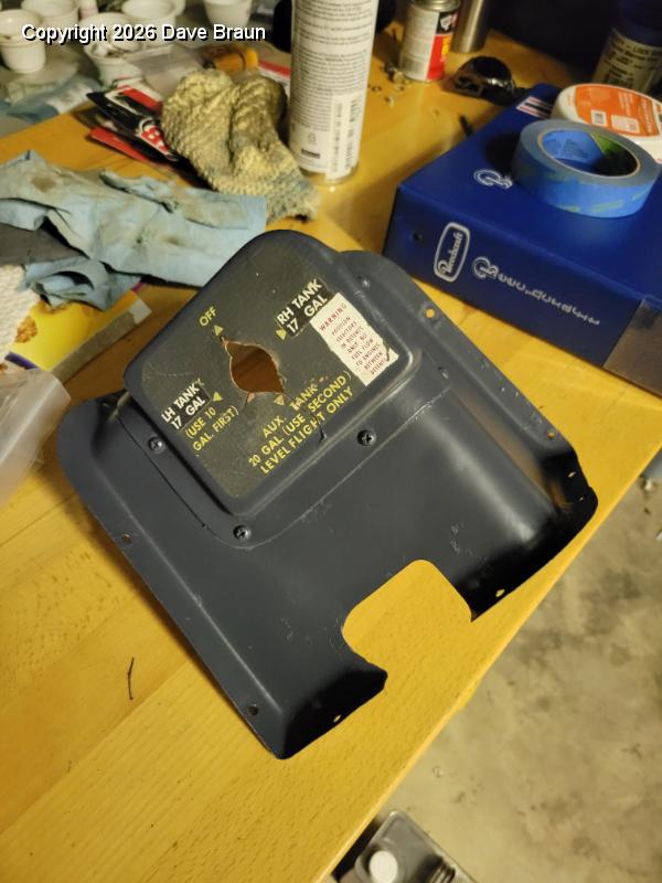 2024-11-23 18.17.29.jpg - The hold cracked escutcheon. I will reinforce it with epoxy, and replace the label. The AD which required the warning was recinded but the AFM still calls it out, so I'm including the warning "No fuel feed between detents".
