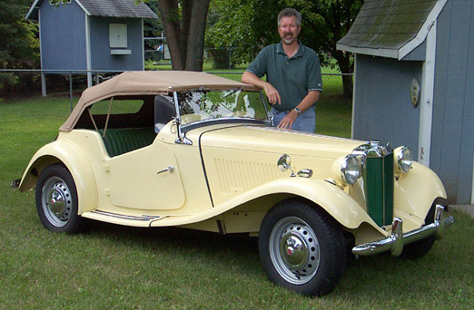 Dave with his restored MG TD in September, 2008