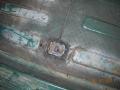 Welding up seat attach points in floor 08