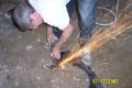 Grinding toe board weld