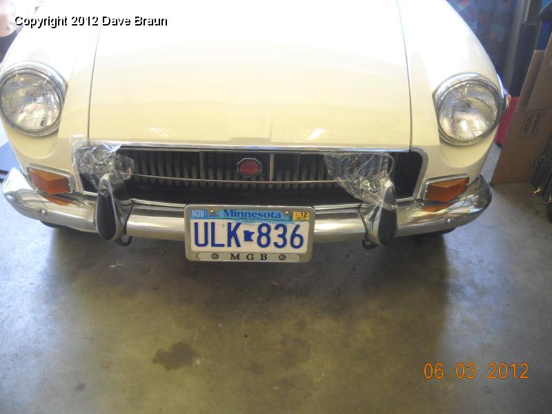 Grille finisher in place the plastic is to allow the JB Weld to cure.jpg