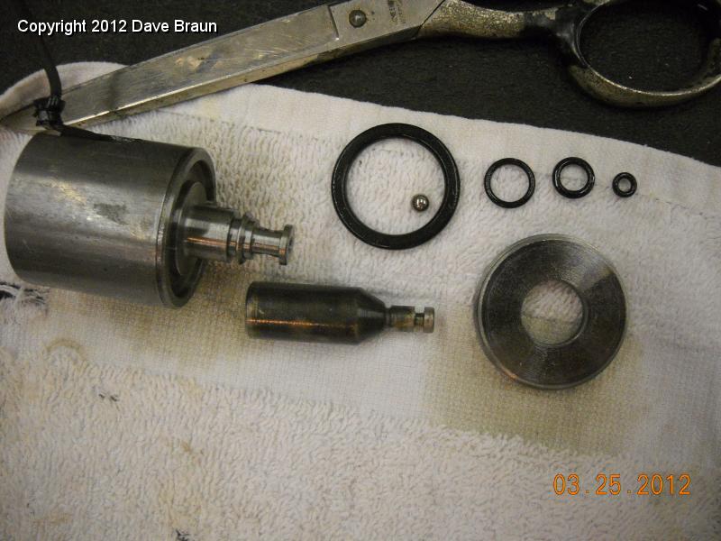 Solenoid and orings.jpg - 3/16 ball bearing goes in the solenoid.