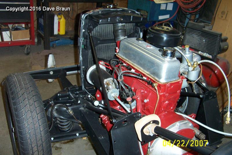 Radiator installed0001.jpg - Rear view of radiator and shell.