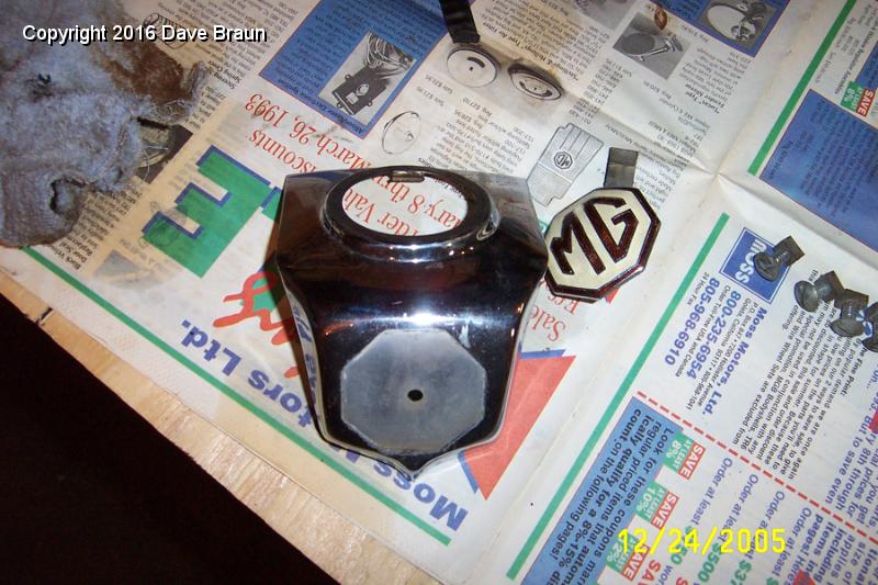 nose and emblem removed.JPG - False Nose. The false nose piece and the emblem are removed.