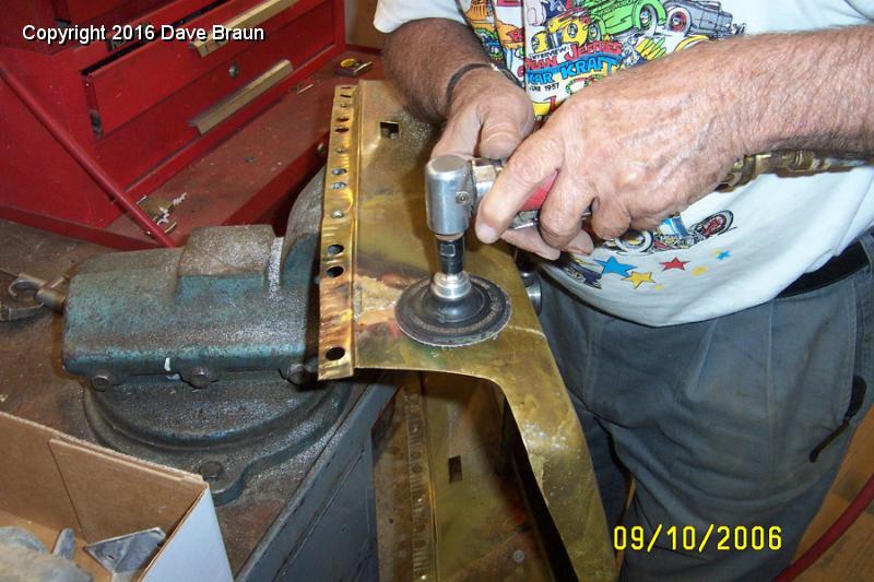 grinding out solder.JPG - Grinding out the fill..