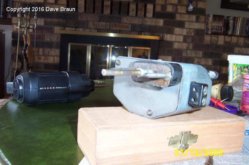 forward view of wiper motor before paint.JPG - Housing ready for crackle black. By the time I get this installed I'll have forgotten how I rebuilt it. That's what I get for doing this at six AM on a Sunday.